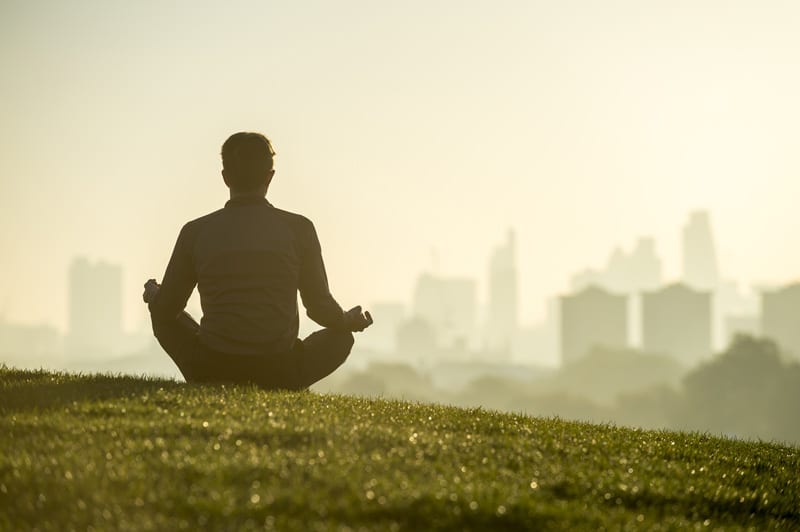 man-meditating meditation techniques for depression